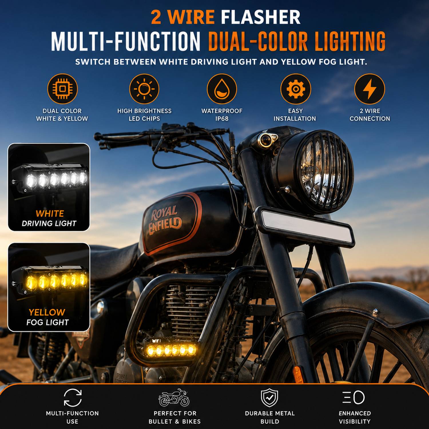 automunk 6 LED Auxiliary Fog Light 12V 48W - Image 2