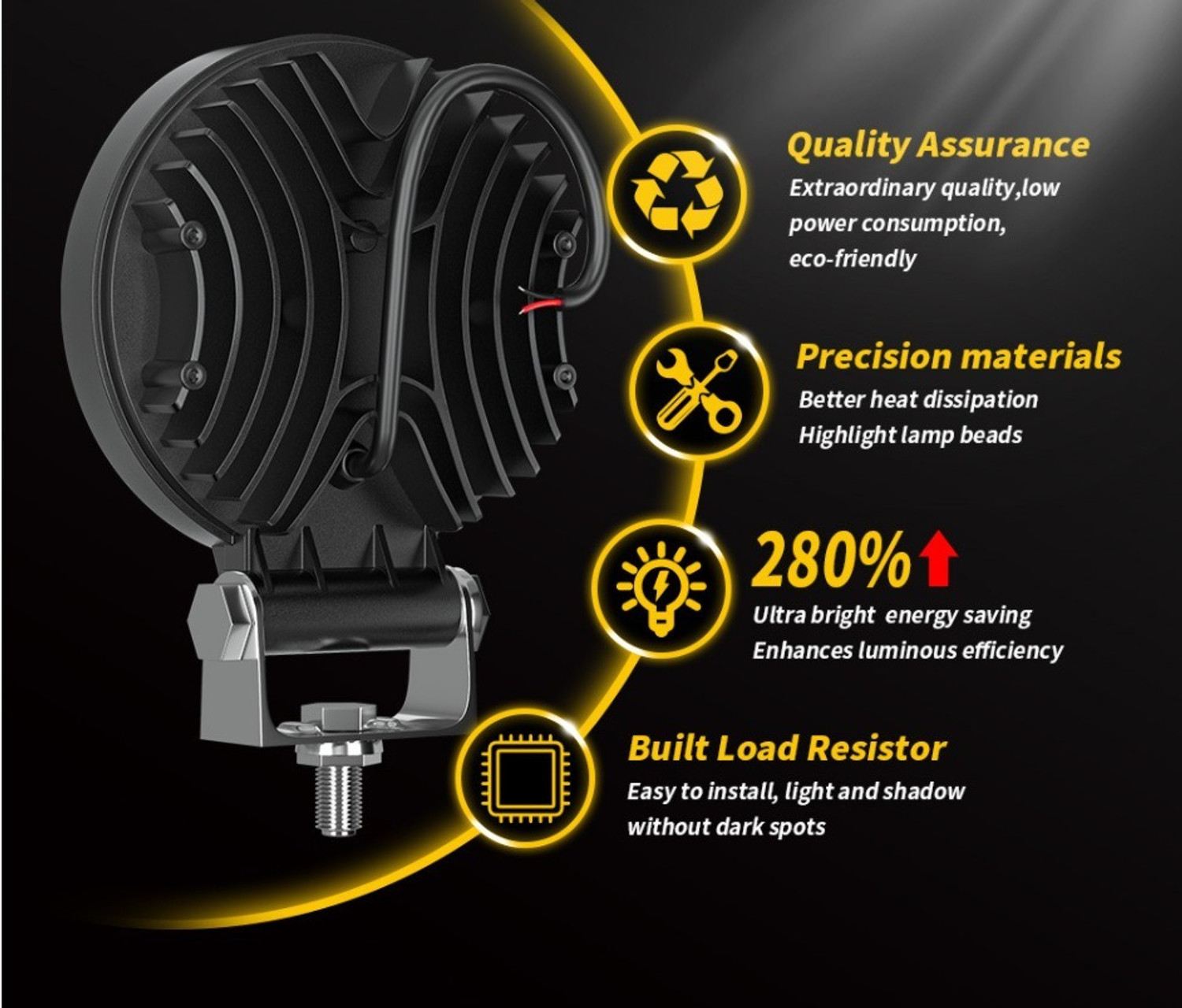 Image of Autozap 33 Led Round Work Light Fog Lamp Car, Truck, Van, Motorbike LED (12 V, 40 W)