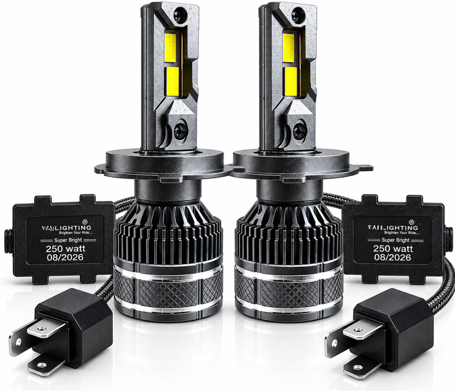 Image of BIKEBLOOM 500W pair led H4 socket led light 2pcs led white Colour for Motorbikes and cars Headlight Motorbike LED (12 V, 500 W) (Universal For Bike, Universal For Car, Pack of 2)