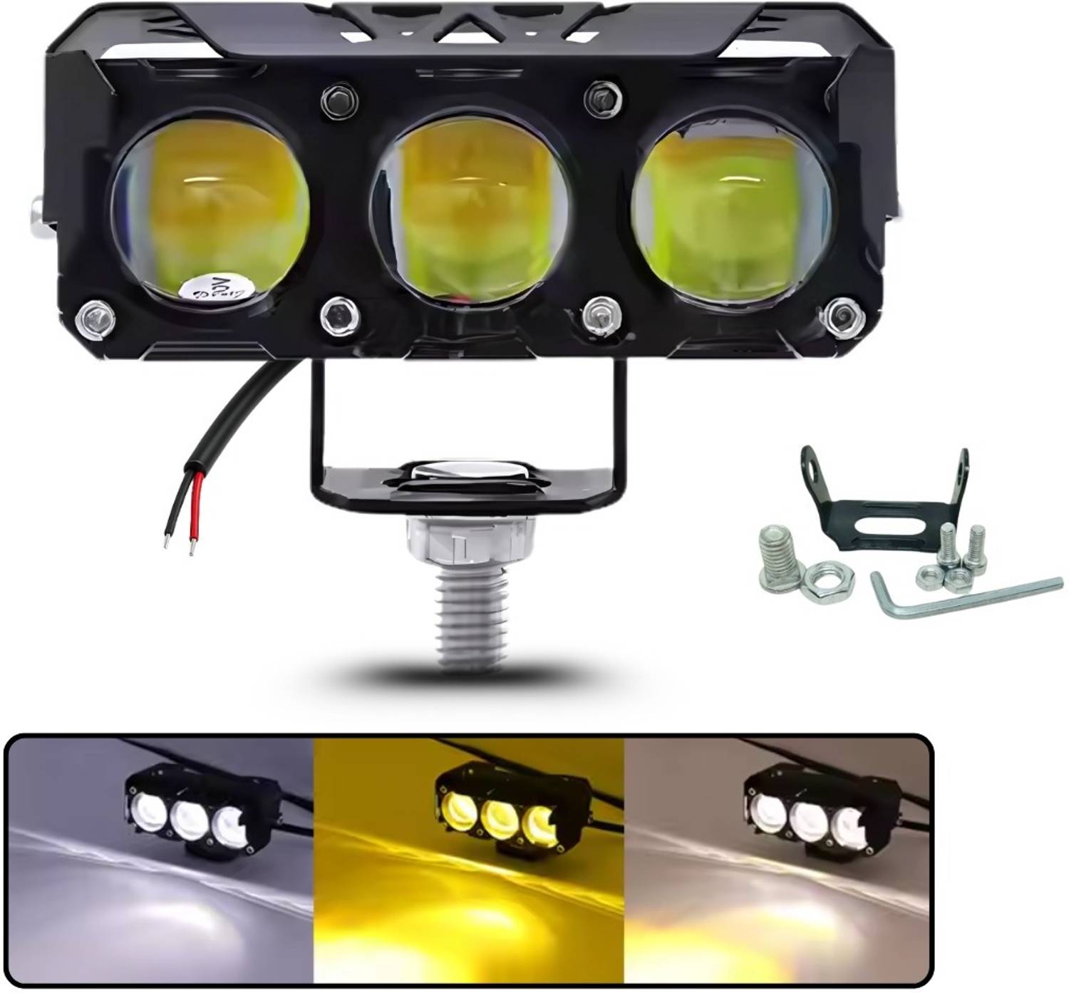 AutoPowerz Yellow/White LED 20+20 Watt Fog Light Fog Lamp Car, Motorbike, Truck, Van LED (12 V, 40 W)
