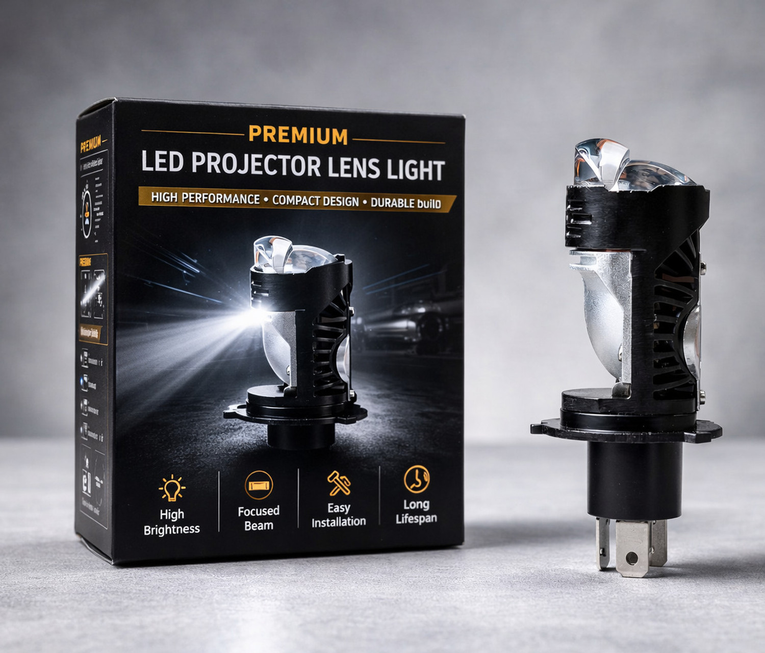Image of HouseOfCommon 55W-45WATT-LENS HEAD BULB-525 COSTING Headlight Motorbike LED (12 V, 60 W)