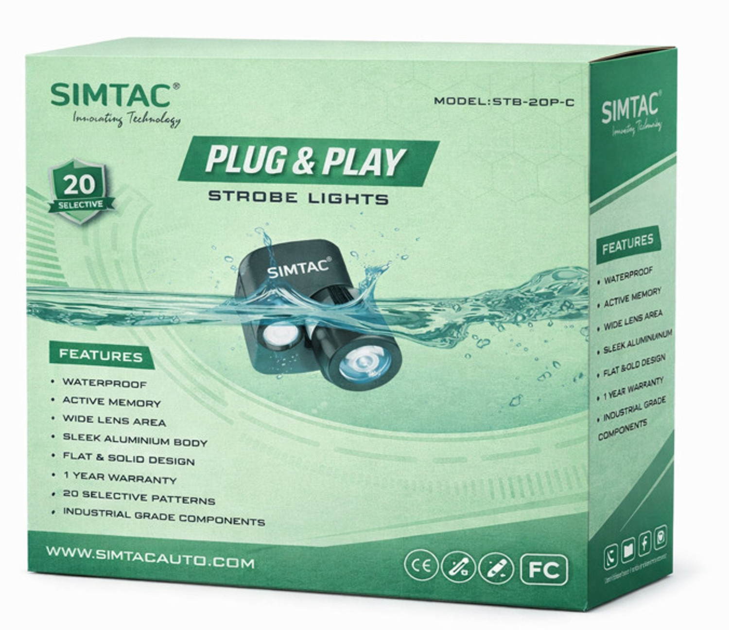 Image of SLFB SIMTAC-VEHICLE-STROBE-LIGHT Side Marker Car, Motorbike LED for Hero, Triumph, Yamaha (12 V, 15 W)