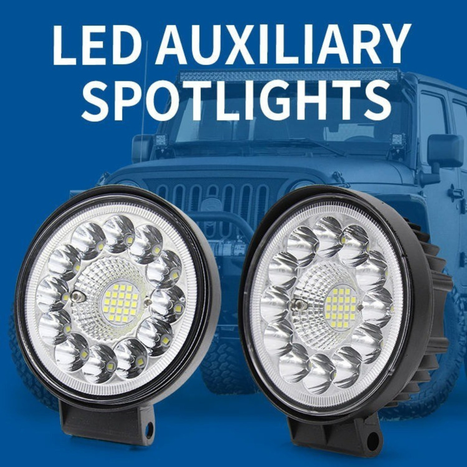 Image of Autozap 33 Led Round Work Light Fog Lamp Car, Truck, Van, Motorbike LED (12 V, 40 W)