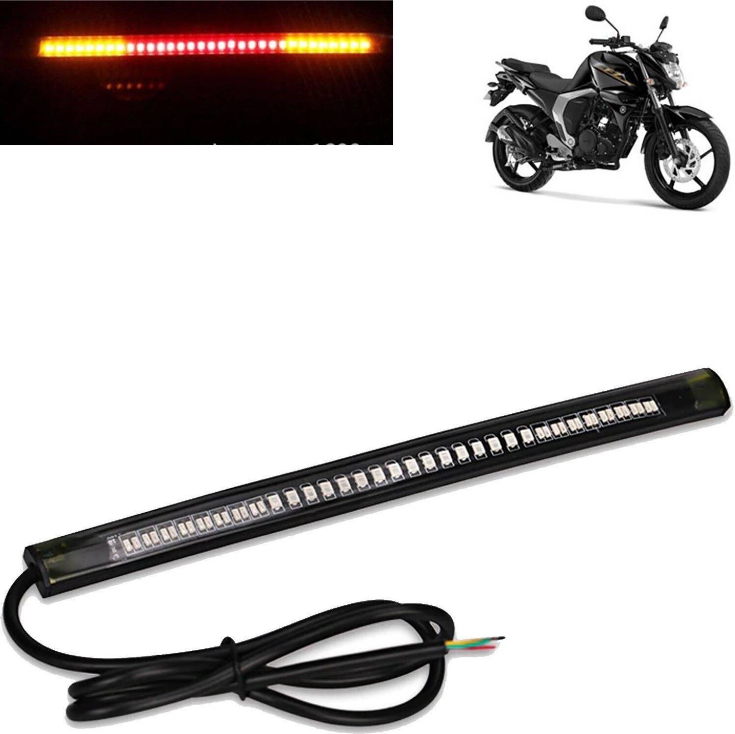 aksmit Br Strp Tl Brk Stp Turn Sgnl Lcns Plt Lght Fr FZ16_TS71296 Tail Light Car, Motorbike LED (12 V, 18 W)