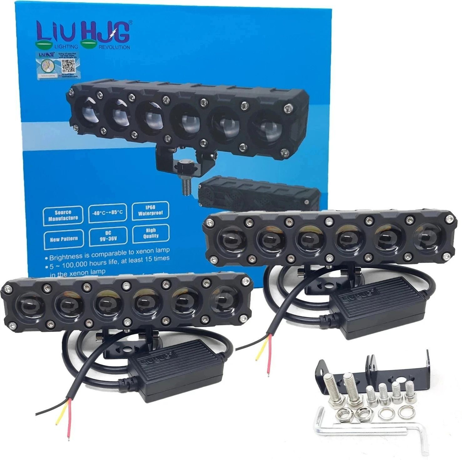 Image of LIU HJG Super Bright Yellow /White 180 Watt LED Fog Light Fog Lamp Car, Motorbike, Truck, Van LED (9 V, 180 W)