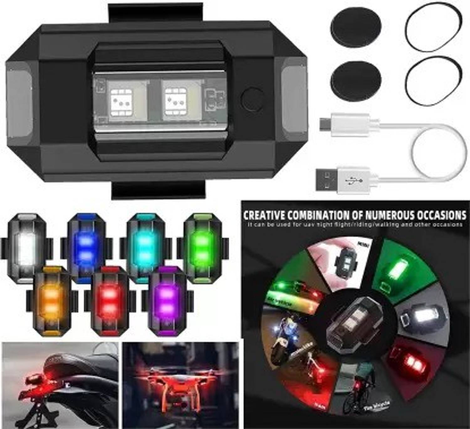 AIRSKY Bike USB Lights Warning Light Flashing Emergency Lamp for All Bikes Tail Light Motorbike, Car LED (5 V, 10 W)