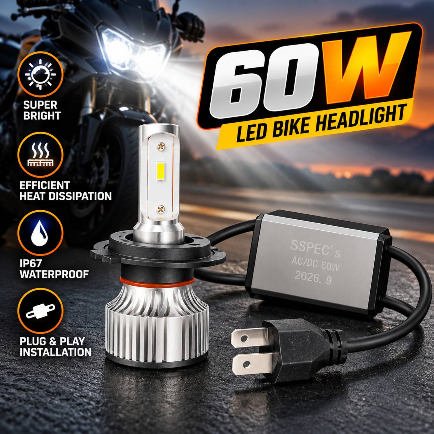 RUSHKO 60W Classic LED Headlight Bulb - Image 2