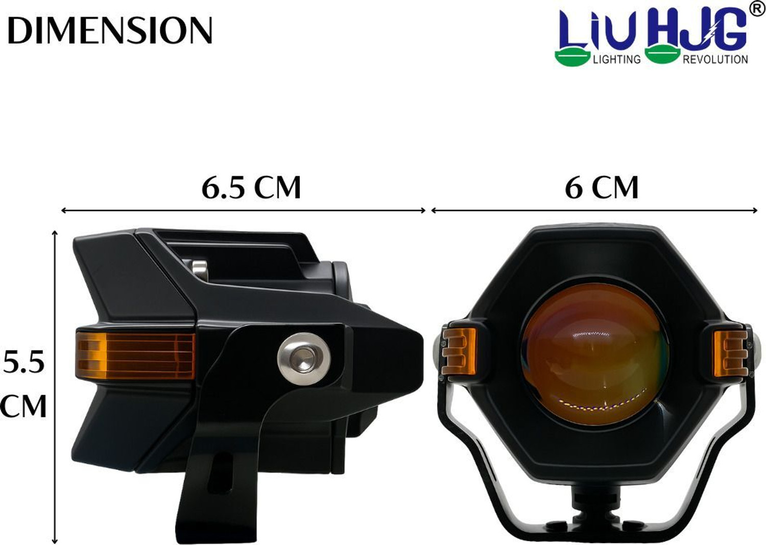 Image of LIU HJG High Brightness Yellow White & Red 120W 12V Dc PowerDevil Eye Fog Light Fog Lamp Car, Motorbike, Truck, Van LED (12 V, 120 W)