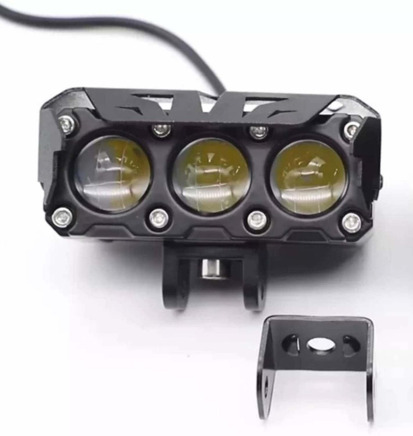 BIKEBLOOM Three lens led fog light(white & yellow) colour pack of 1pc Fog Lamp Car, Motorbike LED (12 V, 30 W)