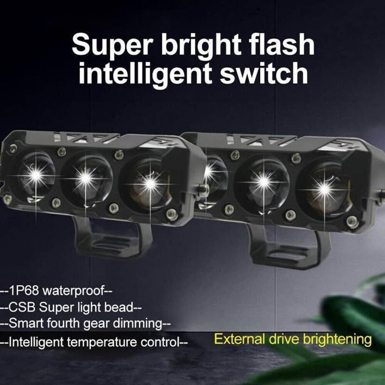 Image of TRYFLY TY-1 Universal 3-Lens LED Fog Lights Yellow /White Color Fog Lamp Car, Motorbike, Truck, Van LED (12 V, 60 W)