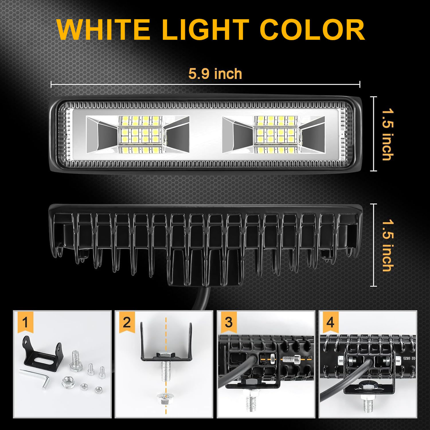 Image of AUTO PEARL 5.7 Inch 48W Auxiliary Light Bar White Color Work Spot Light for Car A284 Fog Lamp Car LED for Porsche (12 V, 48 W)