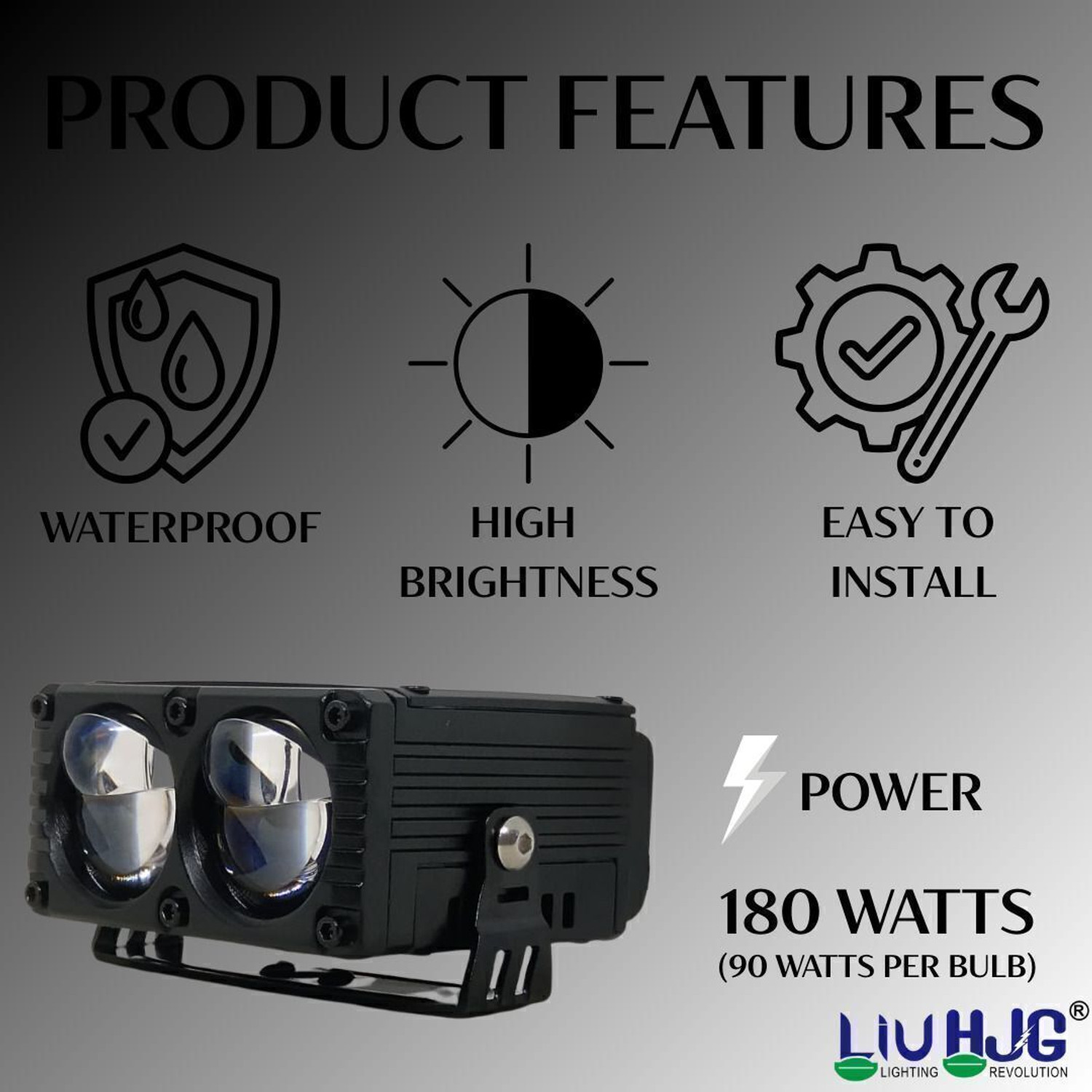 Image of LIU HJG Yellow /White 2 Lens 180 Watt Blaze Waymaker Pro Fog Light With Red Devil Eye Fog Lamp Car, Motorbike, Truck, Van LED (12 V, 180 W)