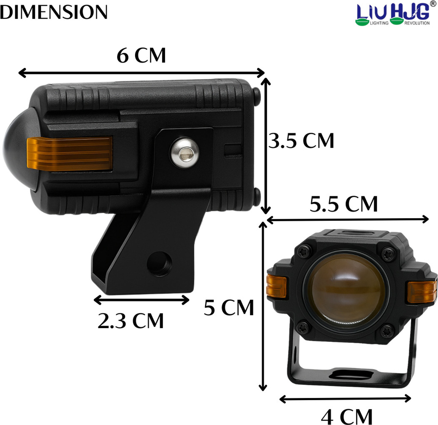 Image of LIU HJG Bike Super Bright Fog Light Yellow, White, Red Devil Eye Light 80W 12V DC Power Fog Lamp Car, Motorbike, Truck, Van LED (12 V, 80 W)