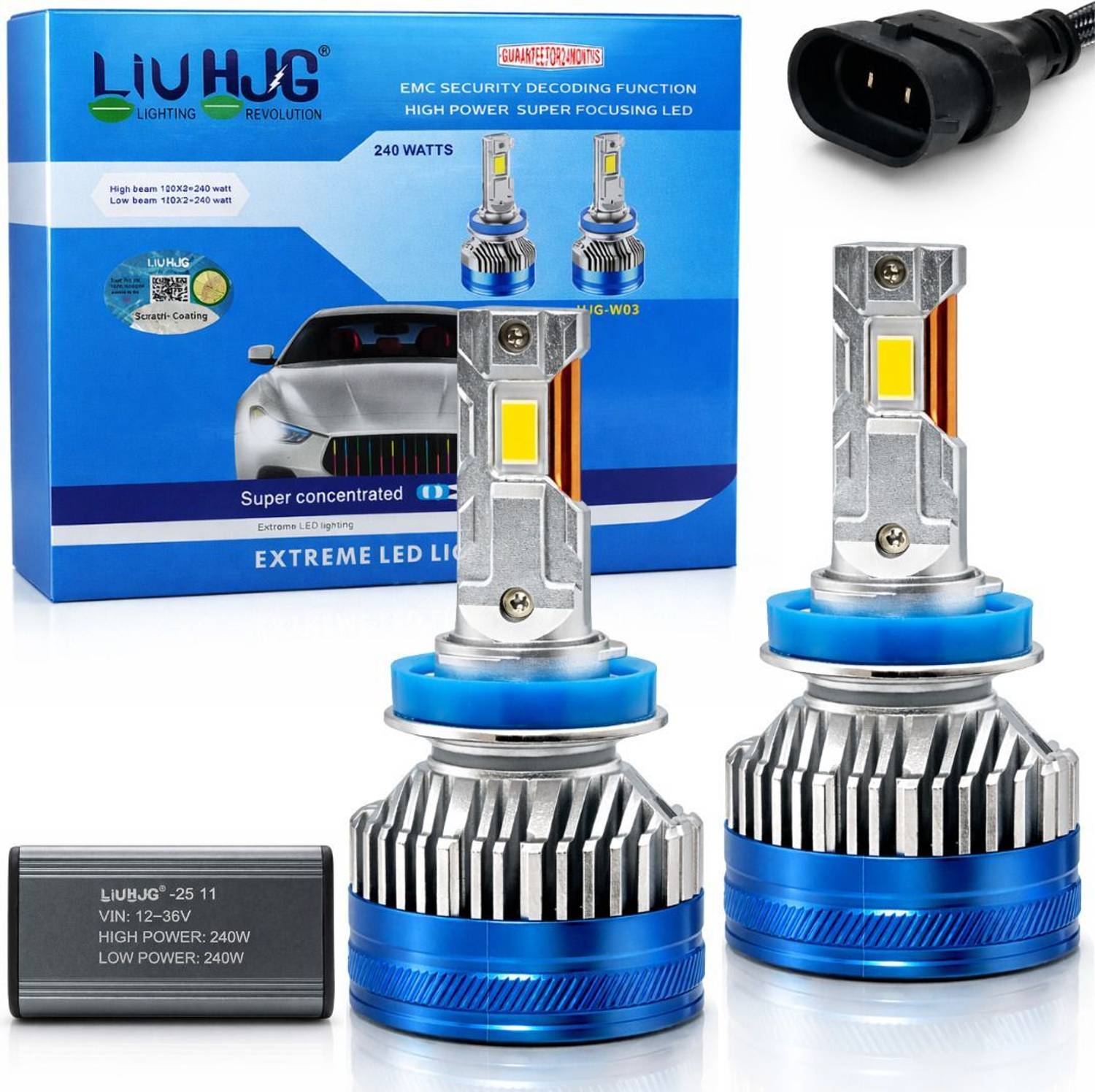 LIU HJG 12V 240W LED Headlight Bulb