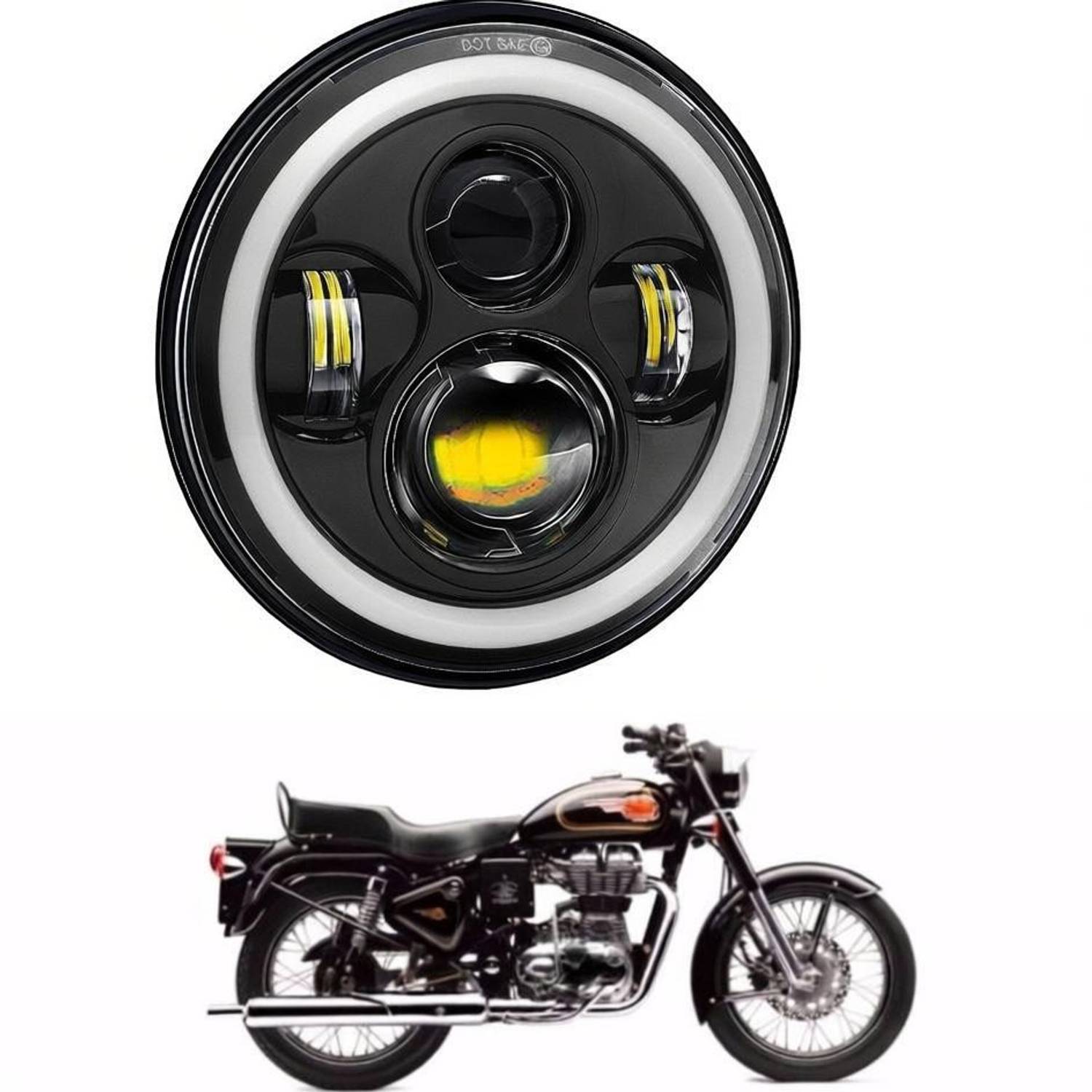 AUTOGARH 7 Inch LED Headlight for Royal Enfield Bullet 500 - Image 1