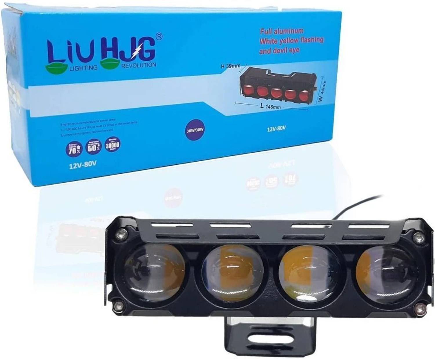 LIU HJG 25+25W Yellow/White LED Fog Light - Image 1