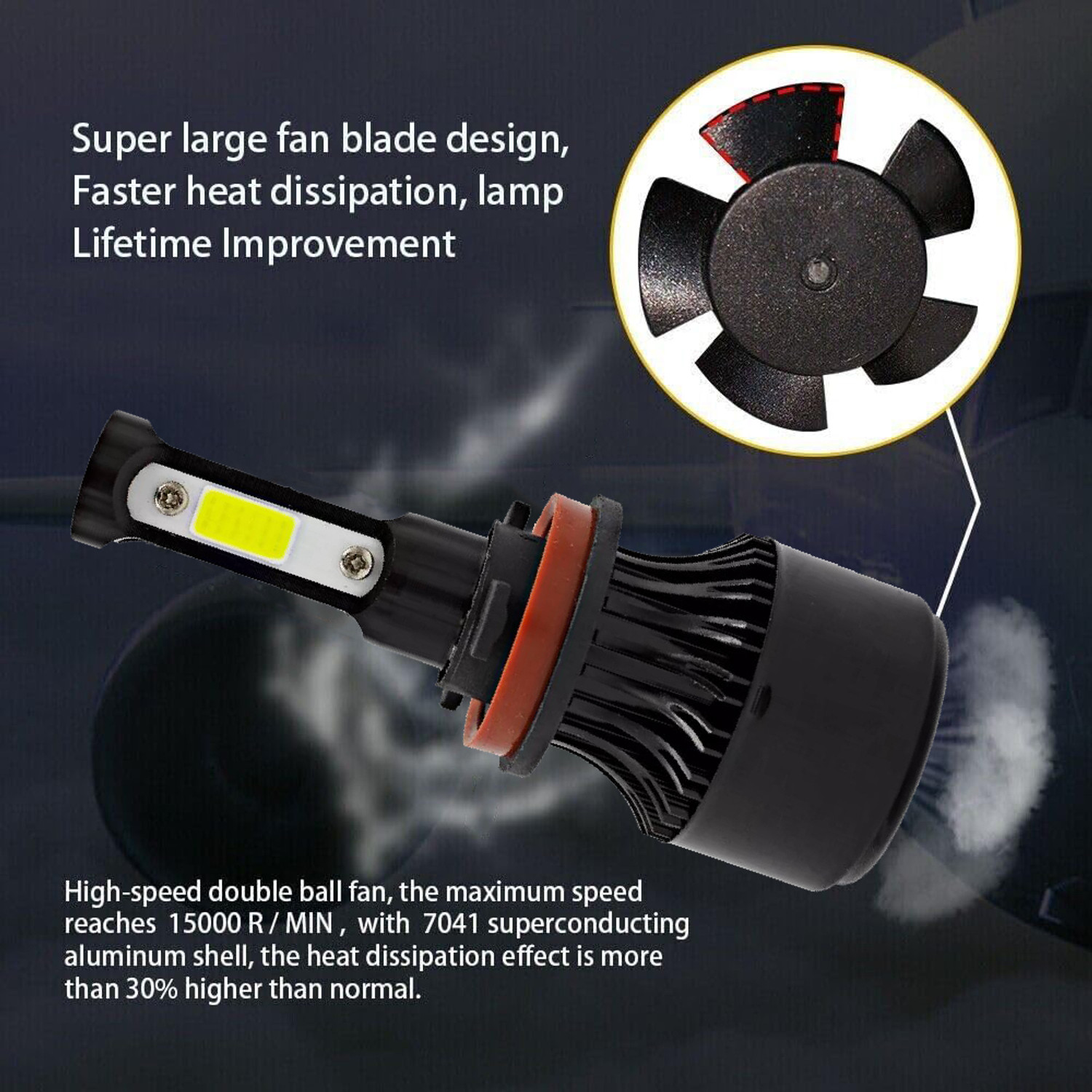 Image of AUTO PEARL 4-Sides H8 /H9 LED Bulb for Car 80W-12V 3500LM 6000K Ultra White light A81 Fog Lamp Car LED for Maruti Suzuki (12 V, 80 W)
