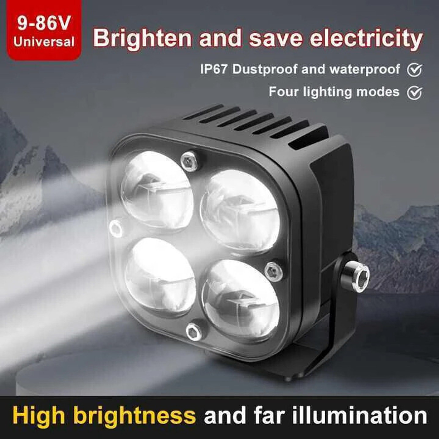 Image of AutoPowerz 40W Mini LED Fog Light with Yellow /White Flashing Mode Fog Lamp Car, Motorbike, Truck LED (9 V, 40 W)