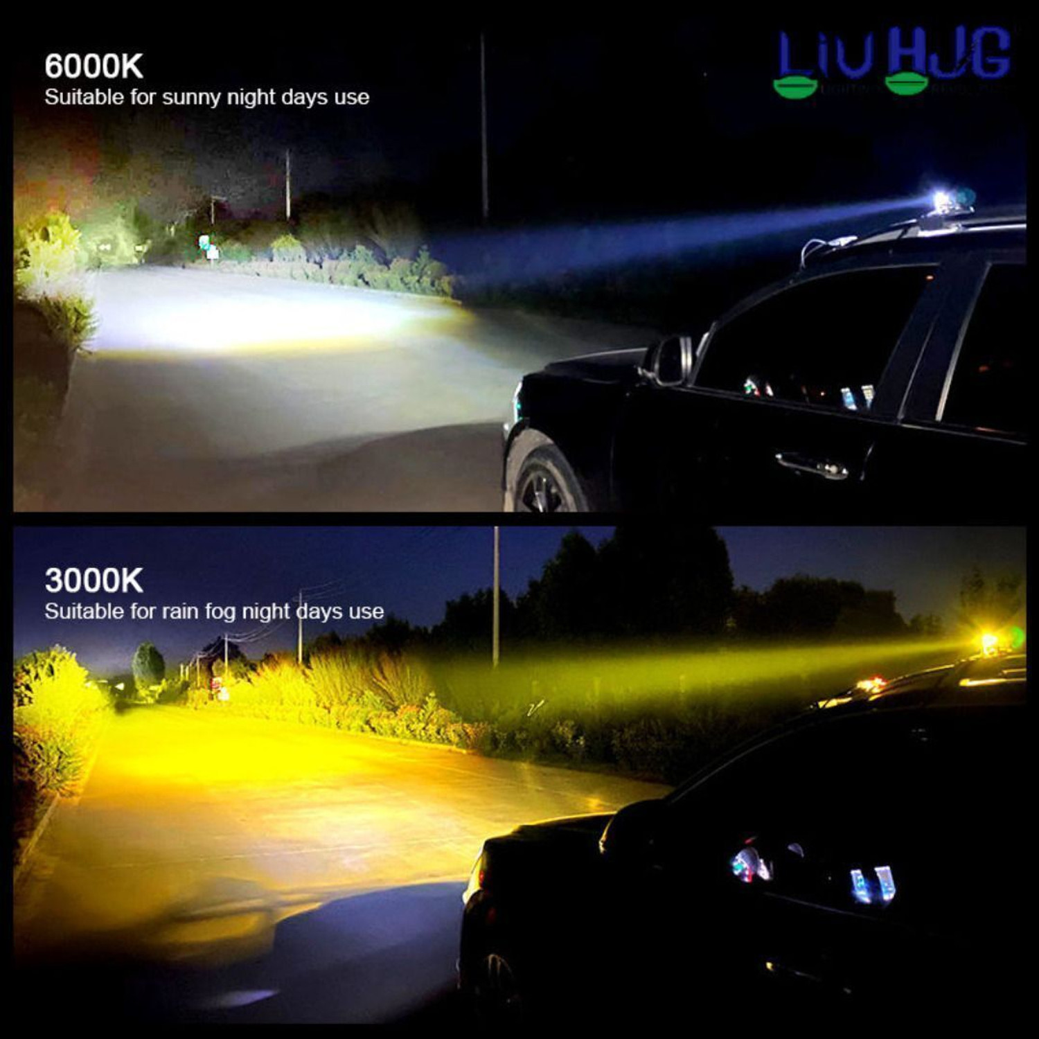 Image of LIU HJG J-37 Lens Projector Fog Light Super Bright Yellow /White with Devil Eye Fog Lamp Car, Motorbike, Truck LED (9 V, 60 W)