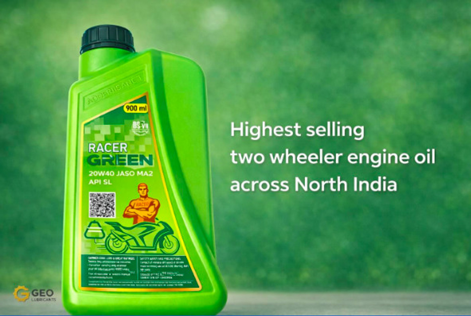 Image of HP Racer GREEN 20W40 RACER GREEN 20W40 Bike Engine Oil JASO MA2 API SL Conventional Engine Oil
