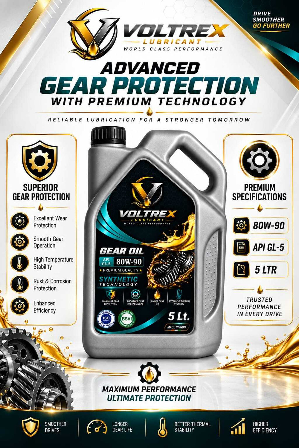 Image of VOLTREX VOL GEAR OIL 5 LTR V2 Gear Oil