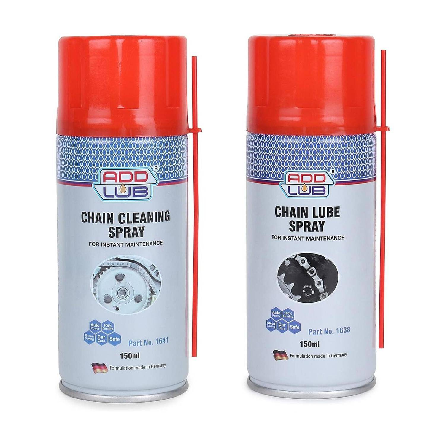 ADDLUB Premium Quality Chain Cleaner and Chain Lube Combo 150 ML each | chain lube and cleaner Chain Oil