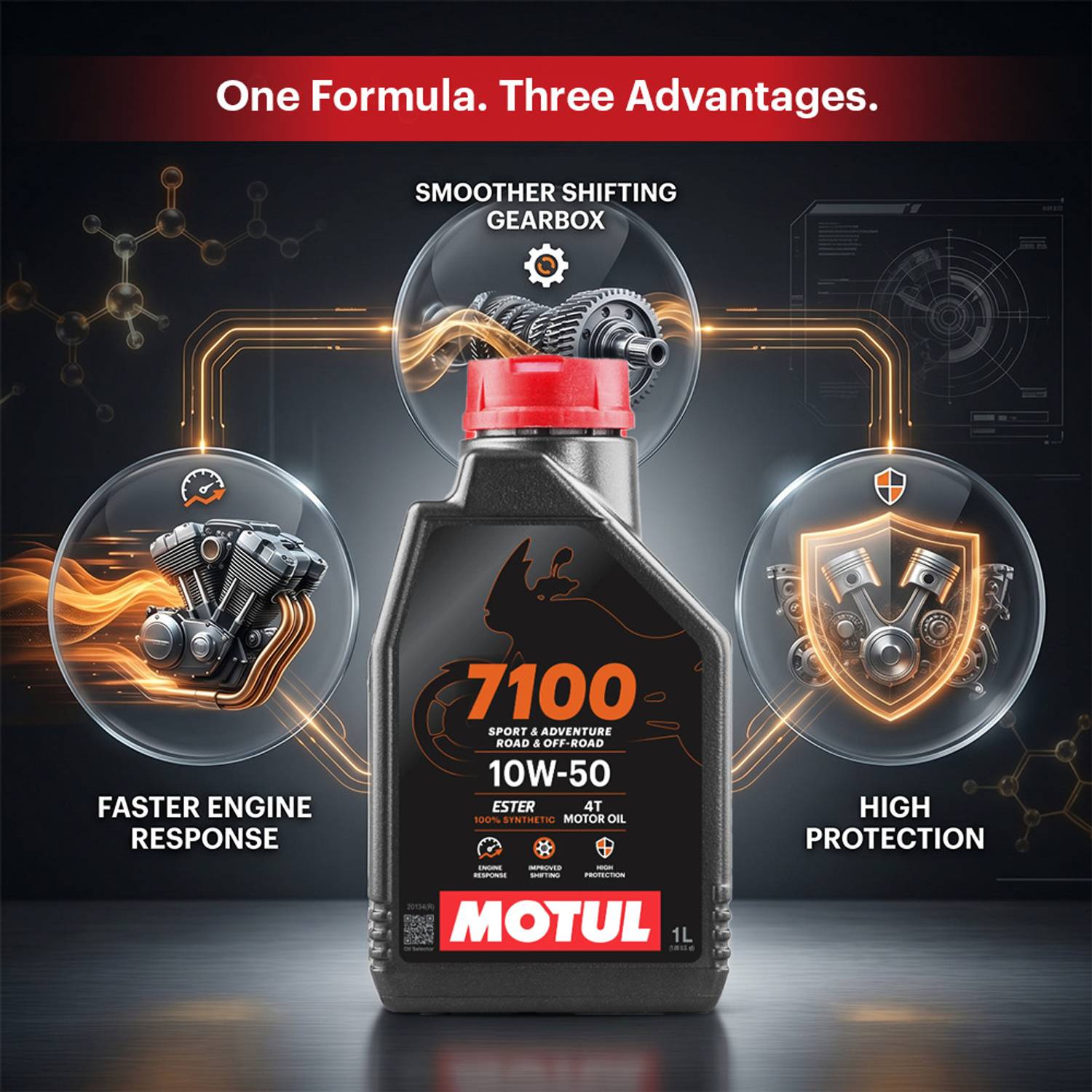 MOTUL 7100 4T 10W-50 Ester Core 100% Synthetic Engine Oil - Image 5