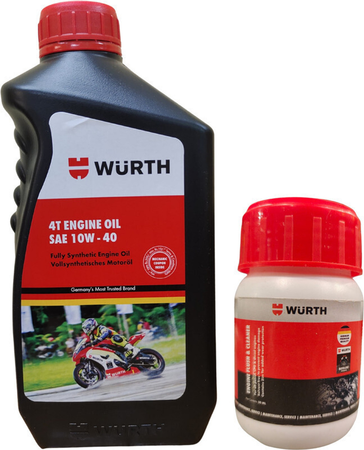Image of Wurth W-10W40 1L & ENGINE FLUSH &CLEANER 50 ML nx High-Mileage Engine Oil
