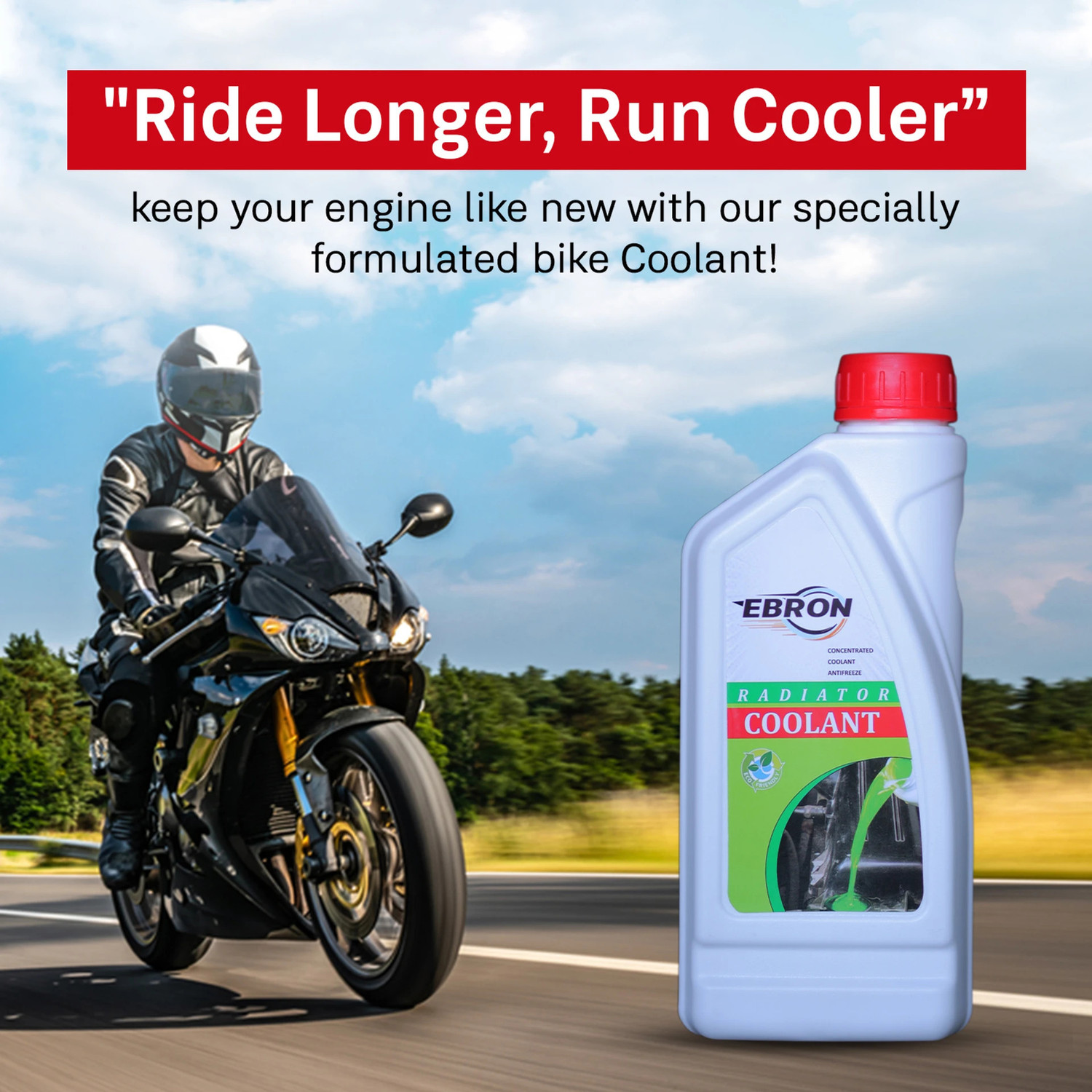 Image of EBRON Premium Radiator Coolant Fluid for Car Engine Cooling System 5L Coolant