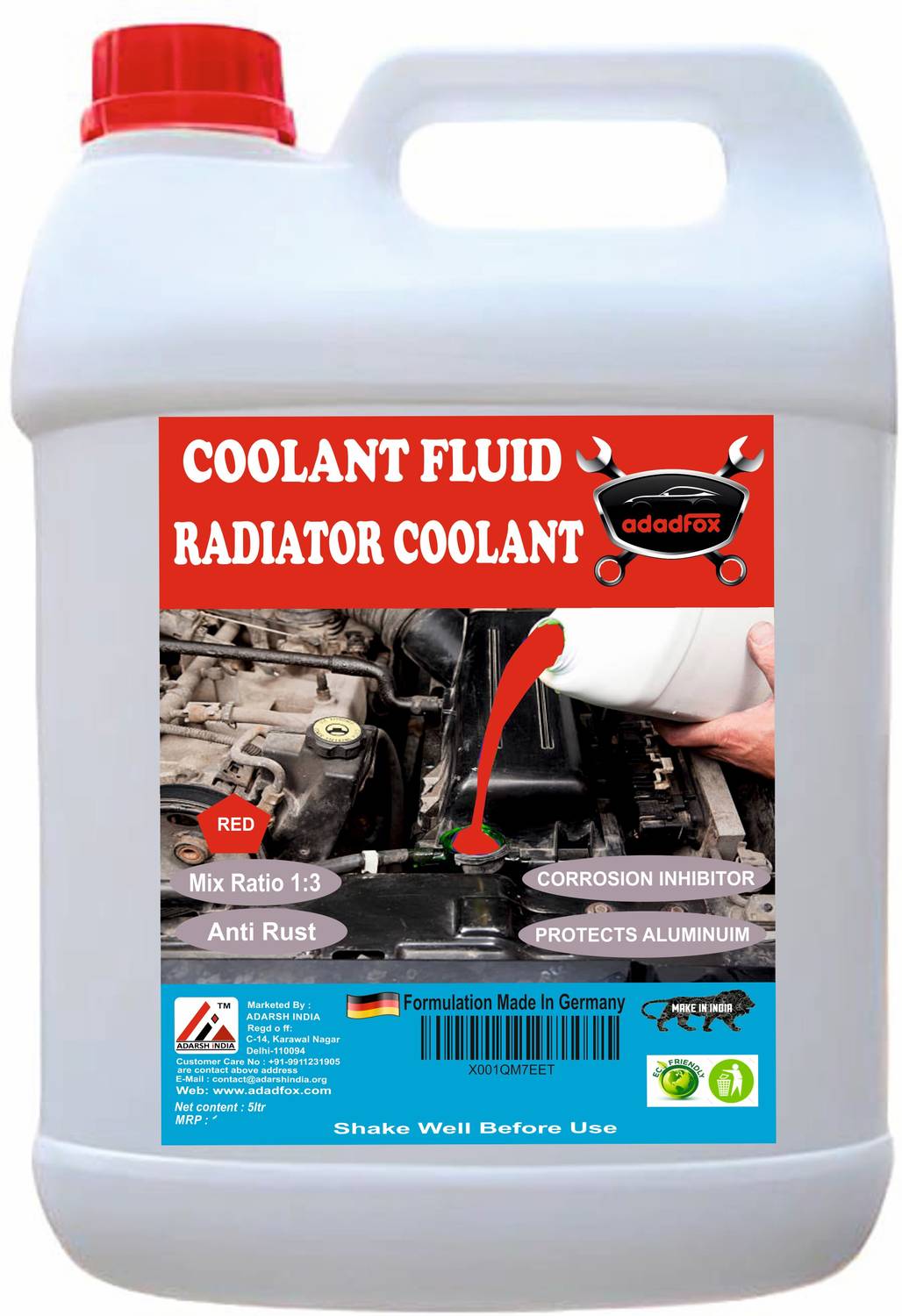 adadfox COOLANT RED 5 LITER COOLANT RED 5 LITER Coolant Red