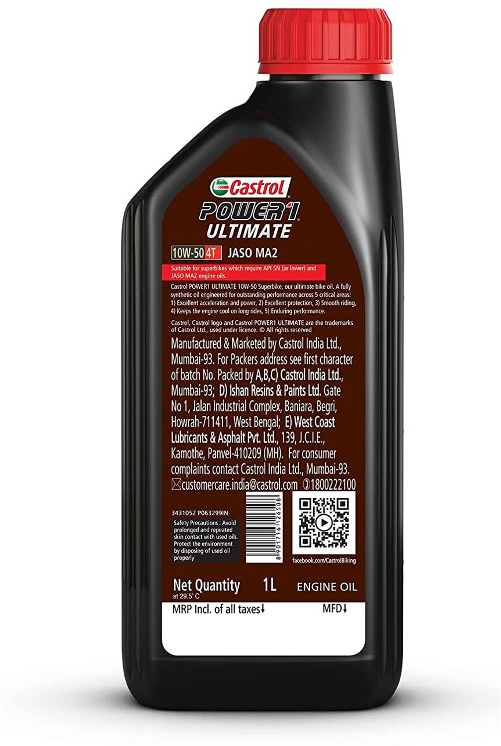 Image of Castrol Power1 Ultimate 10W-50 4T for Super Bike Super Saver Combo Full-Synthetic Engine Oil
