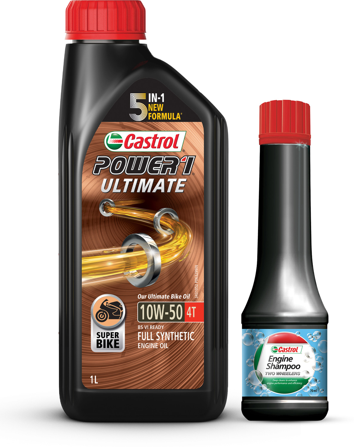 Image of Castrol Power1 Ultimate 10W-50 4T for Super Bike Super Saver Combo Full-Synthetic Engine Oil