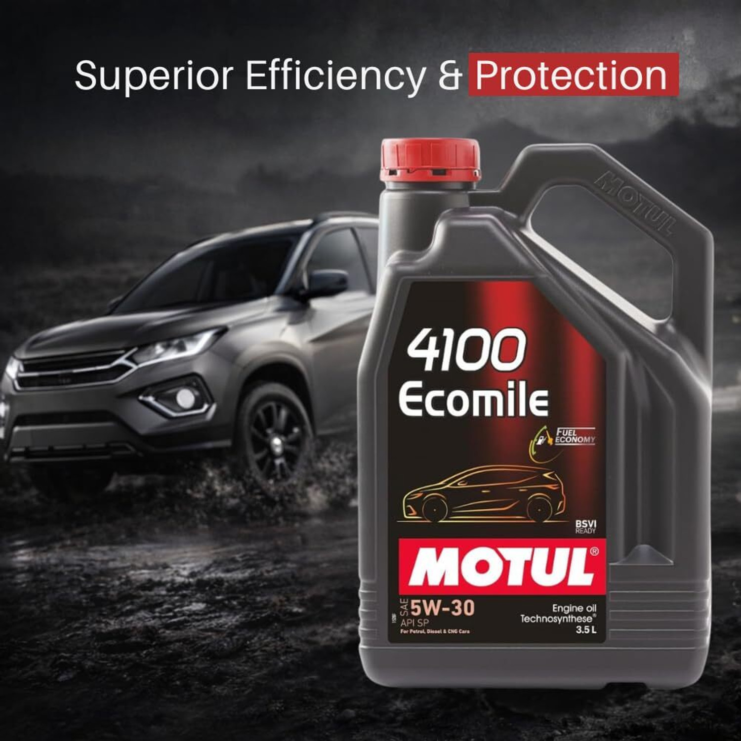 Image of MOTUL 4100 Ecomile SAE 5W-30 Technosynthese (Semi Synthetic)