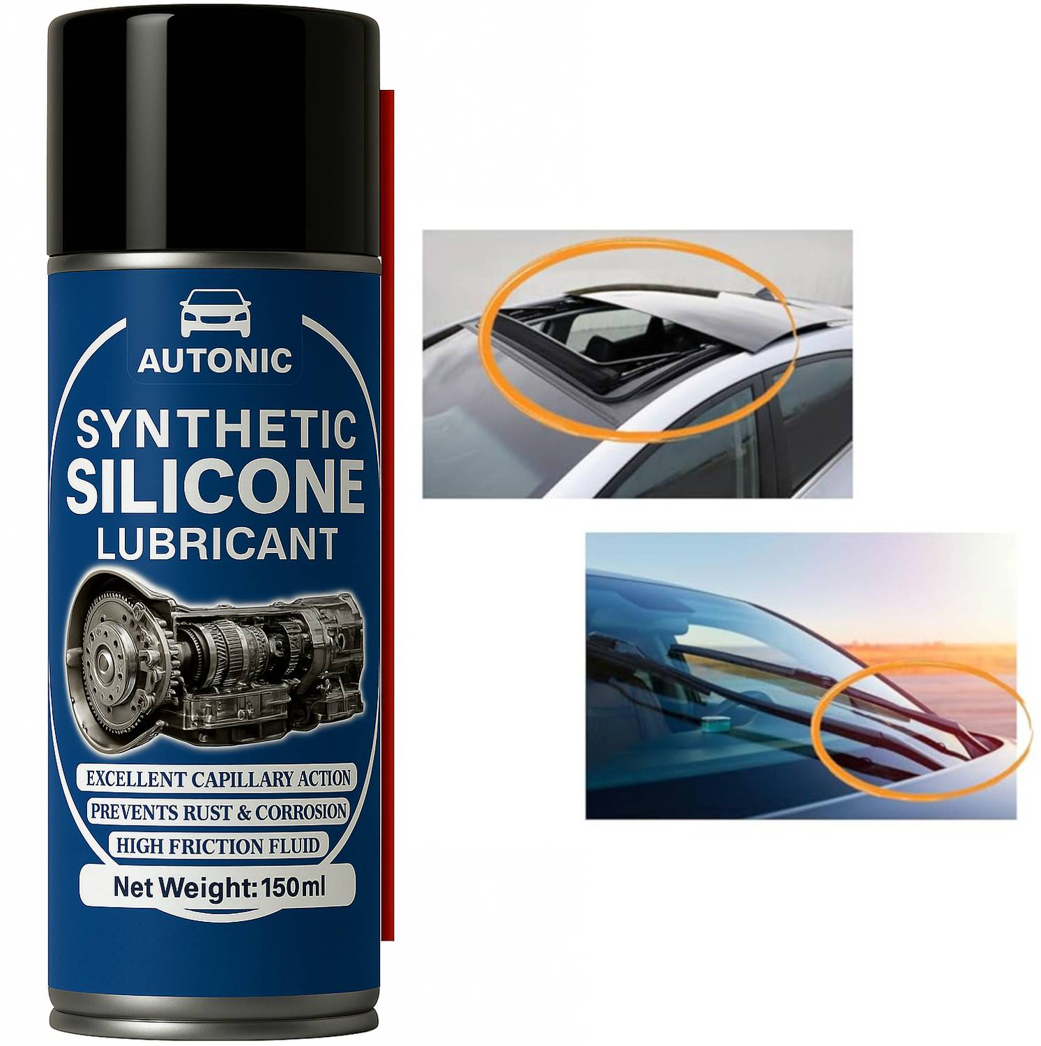 AUTONIC Universal Synthetic Silione Siliuone Synthetic Silicone lube for home and Car Synthetic Blend Engine Oil