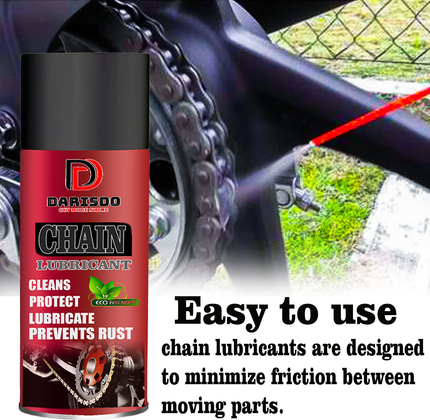 Image of Darisdo Chain Lubricant Fight Grime Chain Clean Chain Lube With Brush Good Quality 500ml (Pack of 1) Chain Oil