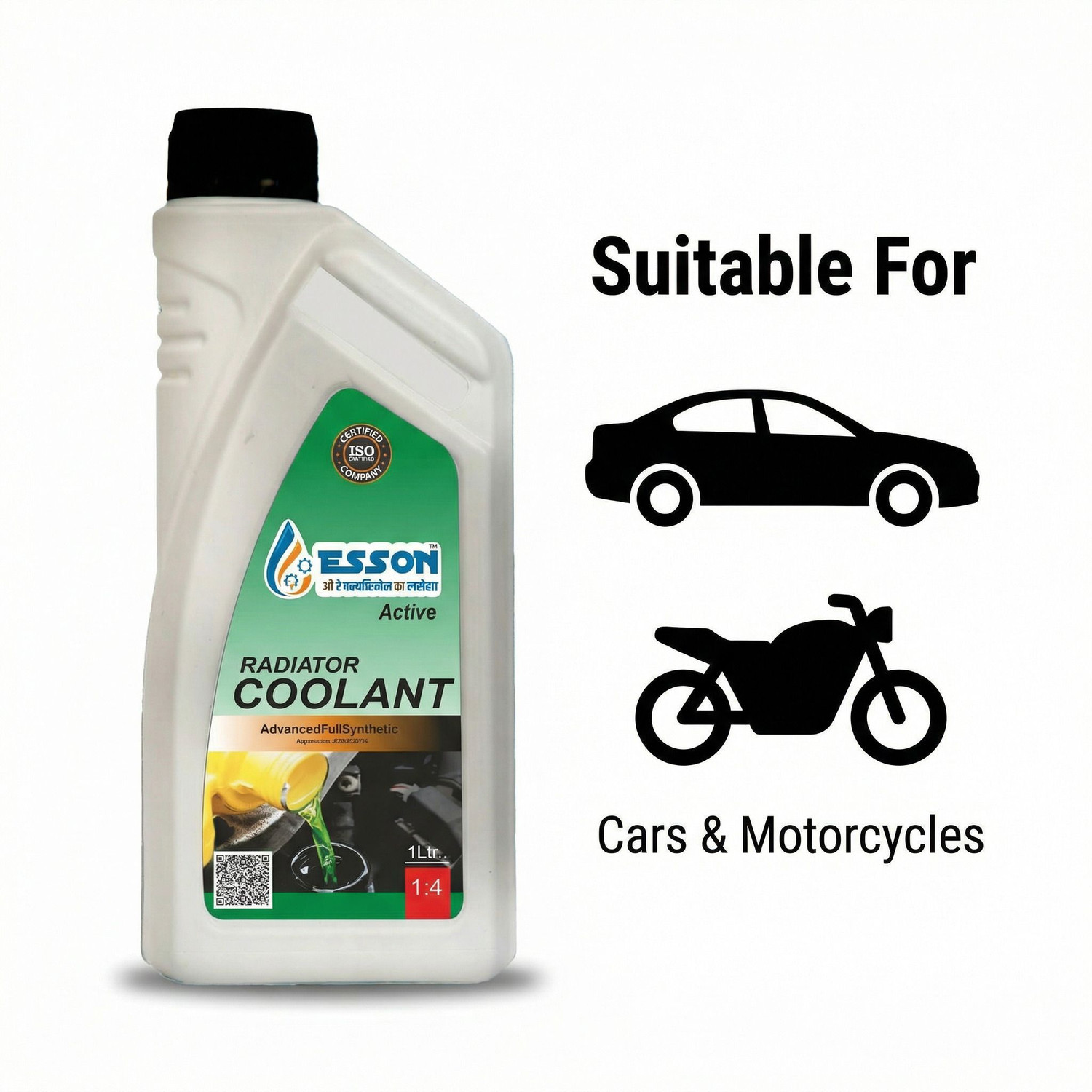 Image of ESSON Radiator Coolant Fully Synthetic Car Care Concentrate (1L x 5) Coolant Green