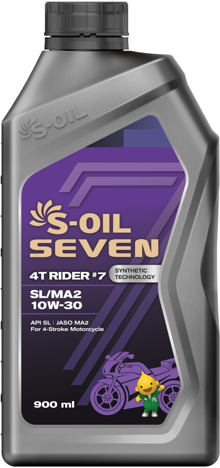 Image of S-Oil 7 4T RIDER #7 SL /MA2 10W-30 Motorcycle Synthetic Blend Engine Oil