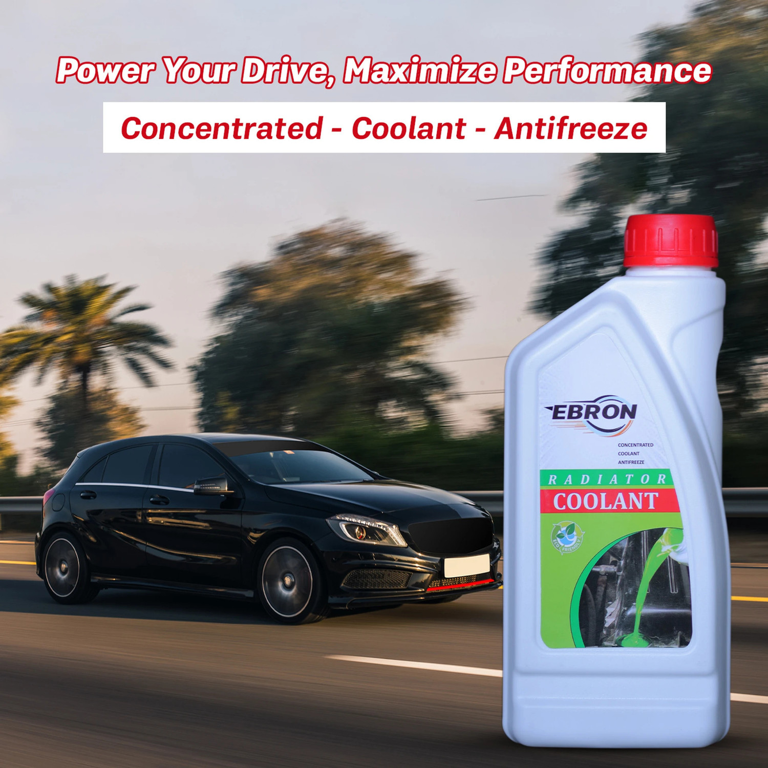 Image of EBRON Premium Radiator Coolant Fluid for Car Engine Cooling System 5L Coolant