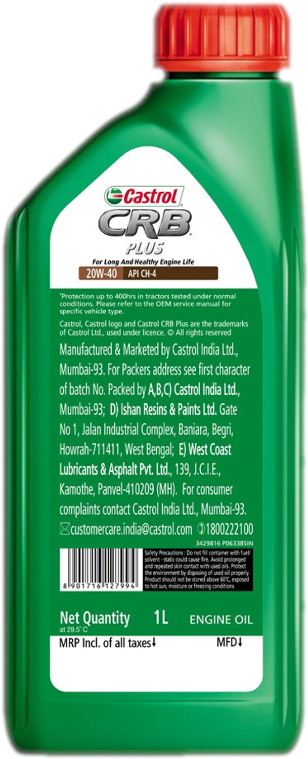 Image of Castrol CRB PLUS 20W-40 CH-4 CAS CRB PLUS 20W-40 CH-4 Multi-Grade Engine Oil