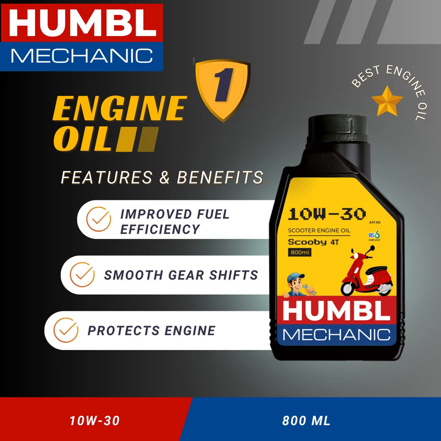 Image of VENSOIL 10w-30 4T Sports Engine Oil with Surprise Gift, BS6 Compitible For All Types Of Morden Automatic Gearless Scooters High Performance Engine Oil