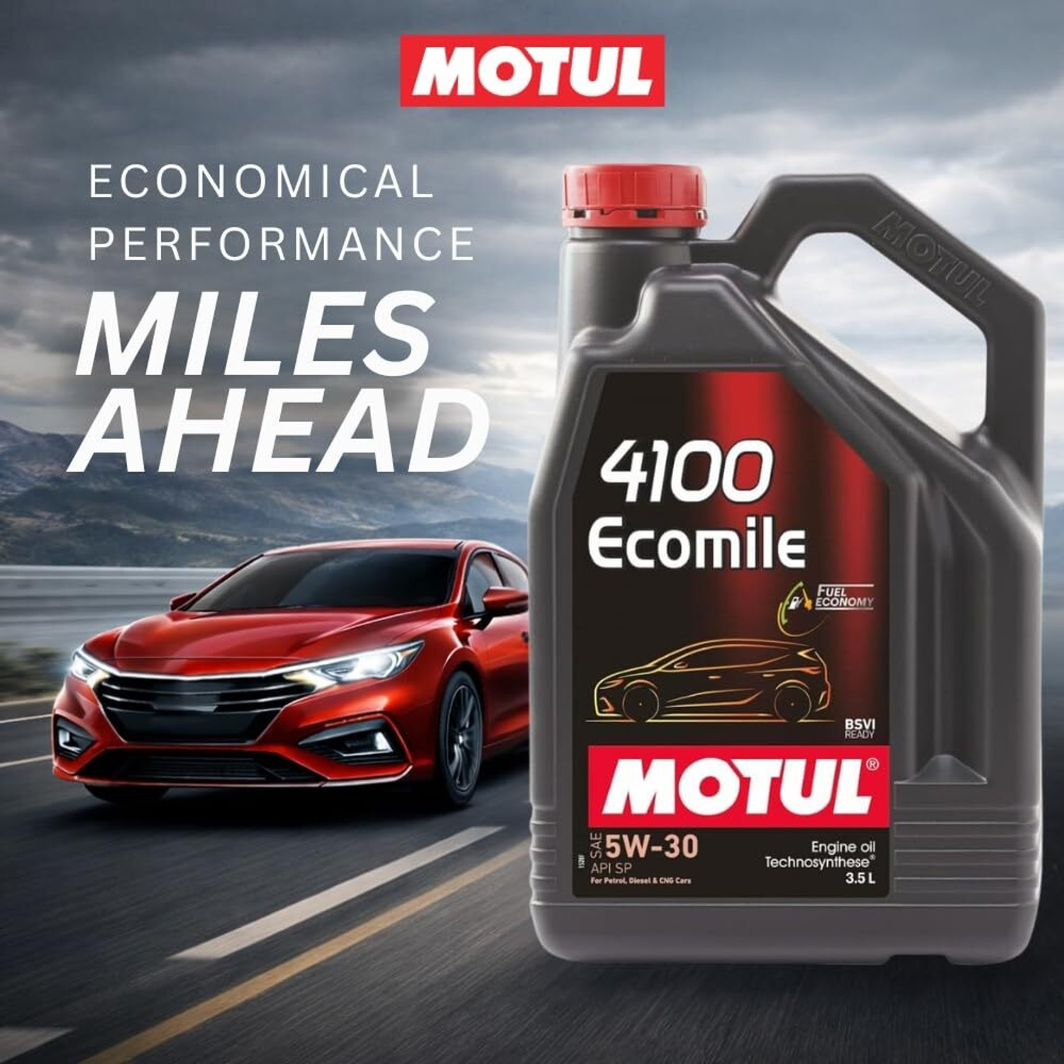 Image of MOTUL 4100 Ecomile SAE 5W-30 Technosynthese (Semi Synthetic)