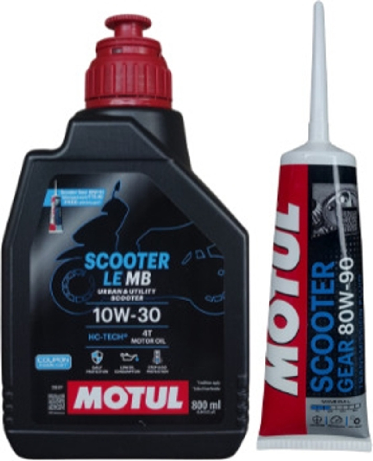 Image of MOTUL Scooter Oil 10W30 Scooter le 10W30 with Scooter Gear 80W90 (120ml) Combos For Scooters Technosynthese (Semi Synthetic)