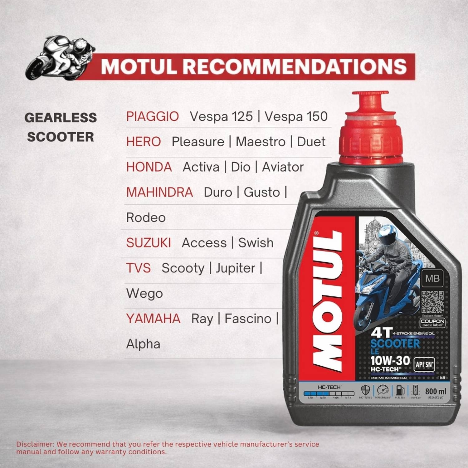 MOTUL Scooter LE 4T 10W-30HC-TECH Engine Oil - Image 3