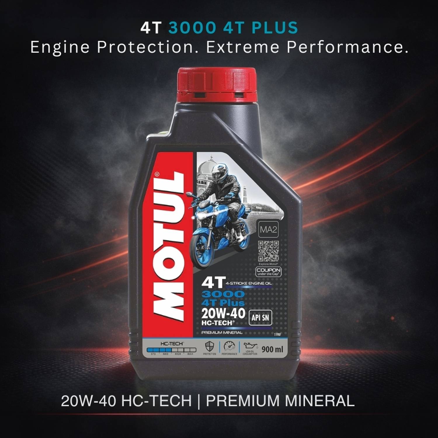 Motul 3000 4T Plus 20W-40 1L Engine Oil - Image 4