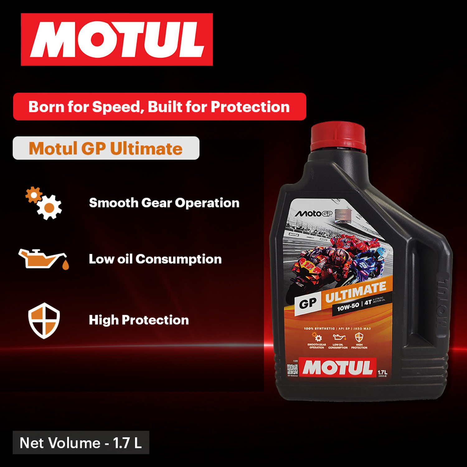 Image of MOTUL GP-ultimate-4T-10W50 GP-ultimate-4T-10W50 Full-Synthetic Engine Oil