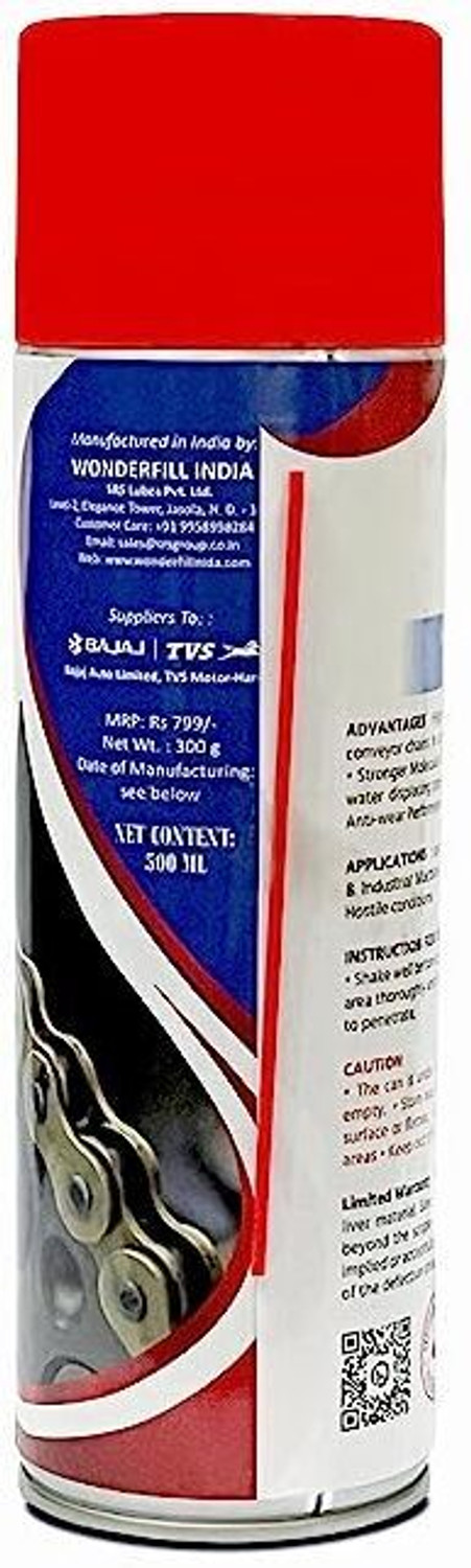 Image of Wonderfill 786PL WONDERFILL HIGH STRENGTH MOLECULAR COAT CHAIN LUBE CHAIN OIL 500 ML PL Chain Oil
