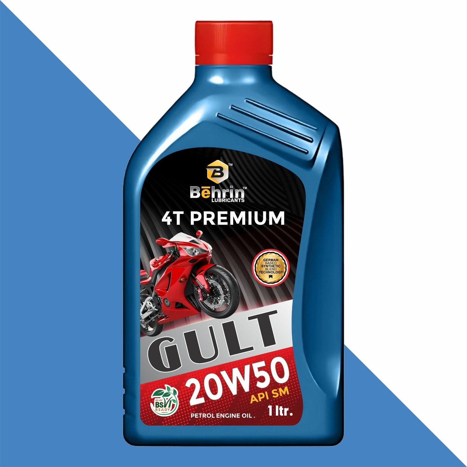 Image of behrin PREMIUM LUBRICANTA API-SN BS6 READY Synthetic Blend Engine PACK 1 GULT 20W 50 4T Synthetic Blend Engine Oil
