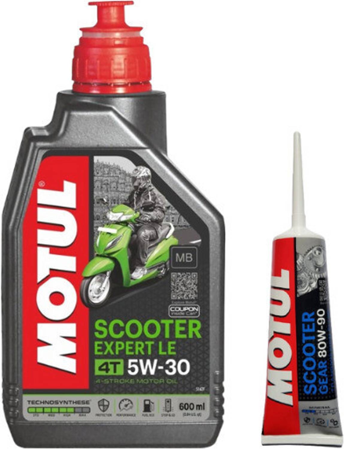MOTUL Scooter Expert 5W30 120ml + 80W90 Gear Oil - Image 1