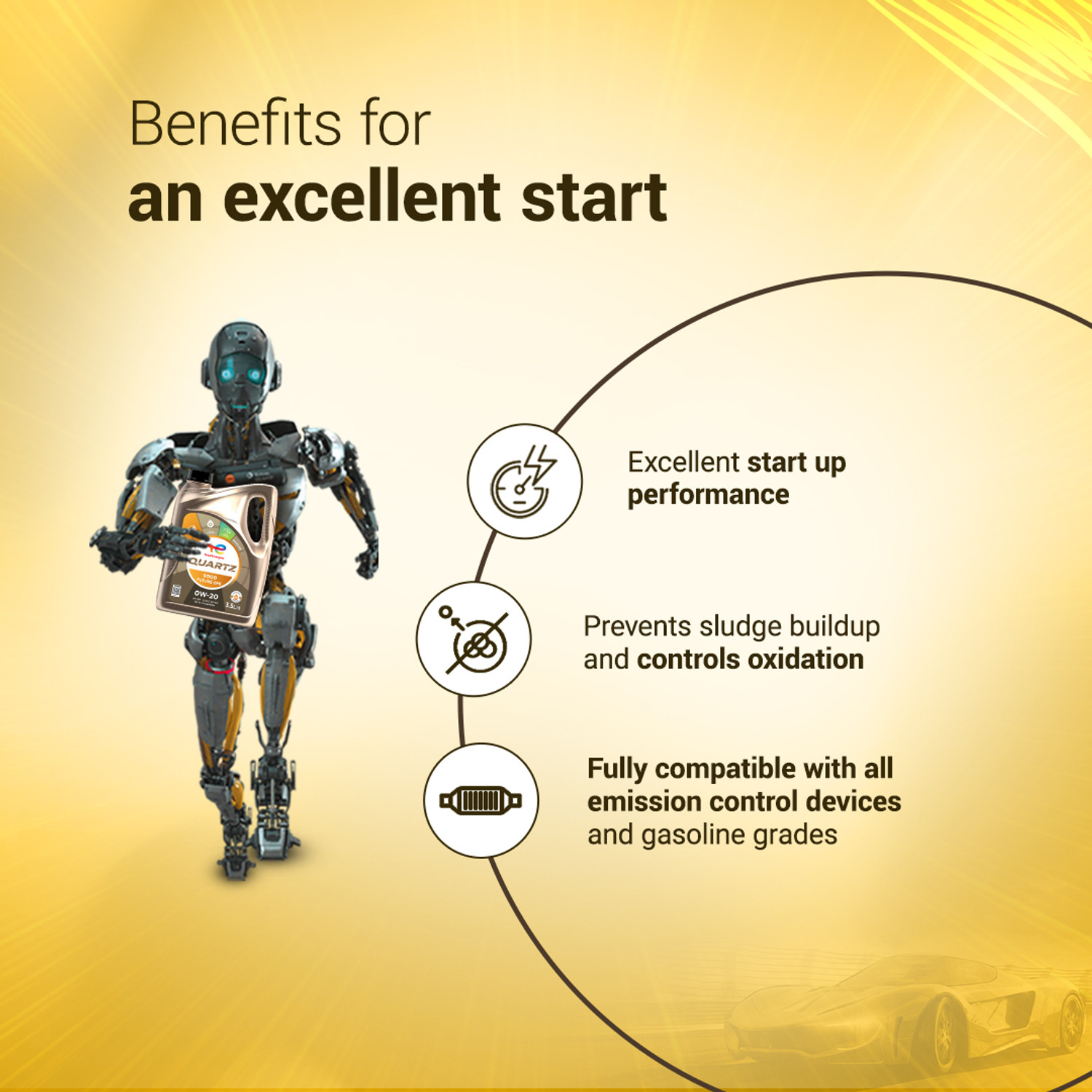 Image of Total Energies Quartz 9000 0W-20 Full-Synthetic Engine Oil