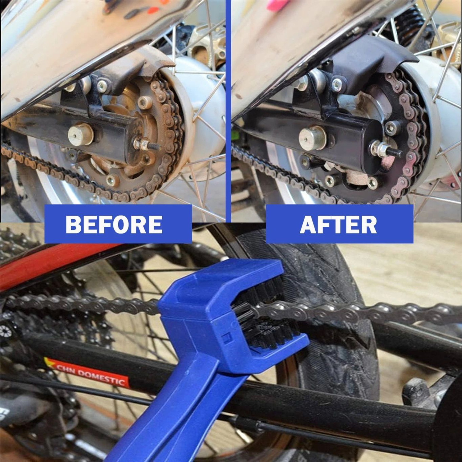 Image of Auto good Professional Bike Chain Cleaner And Lubricant Combo For Daily Maintenance High Performance Motorcycle Chain Care Combo With Cleaner Lubricant Chain Oil